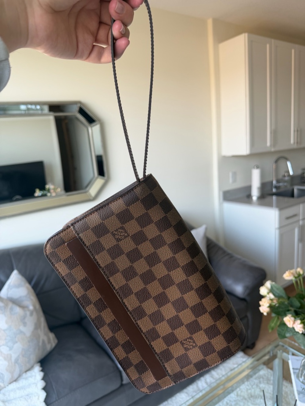 Louis Vuitton Damier Ebene Wristlet/Cosmetic Pouch - Picture 2 of 9